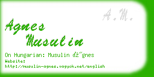 agnes musulin business card